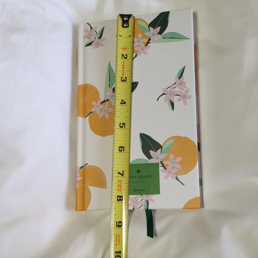 Kate Spade Orange Toss Hardback Journal White & Orange Floral And Orange Pattern